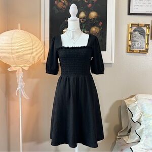 Nine West black babydoll style mini dress M